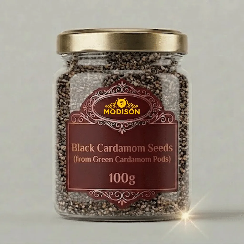 Modison Black Cardamom Seeds (from Green Cardamom Pods) – 100g